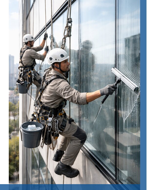 Мойка окон альпинистами в Алексеевке от 4556 р. | ВЫСОТНИК-Лкв