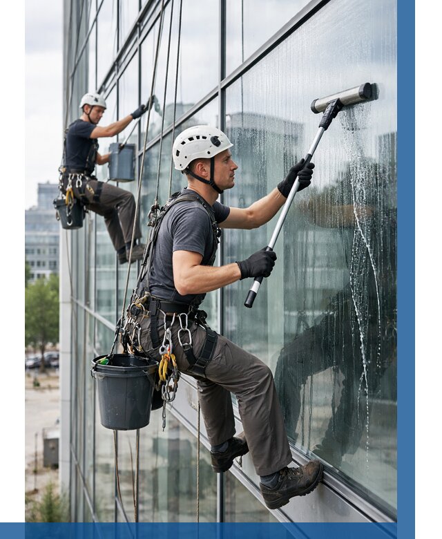 Мойка витражей альпинистами в Алексеевке от 709 р. под ключ|ВЫСОТНИК-Лкв