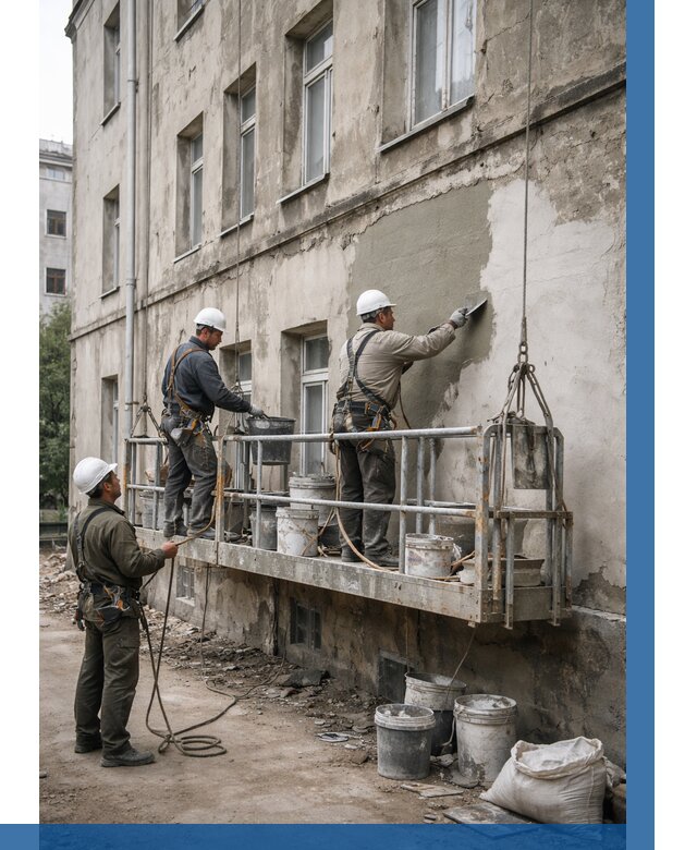 Капитальный ремонт фасада в Алексеевке от 4252 р. | ВЫСОТНИК-Лкв