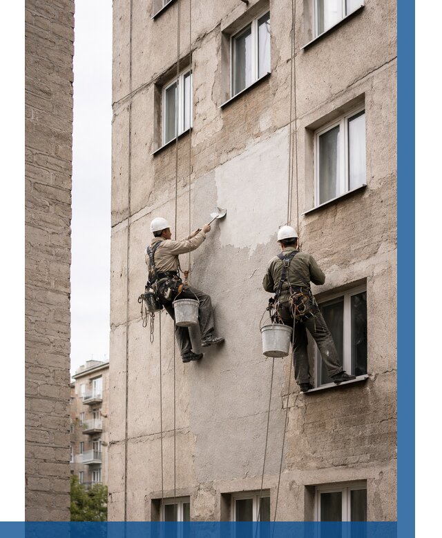 Косметический ремонт фасада в Алексеевке от 1114 р. | ВЫСОТНИК-Лкв