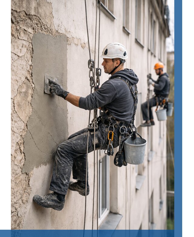 Восстановление штукатурки фасада в Алексеевке от 1215 р. | ВЫСОТНИК-Лкв