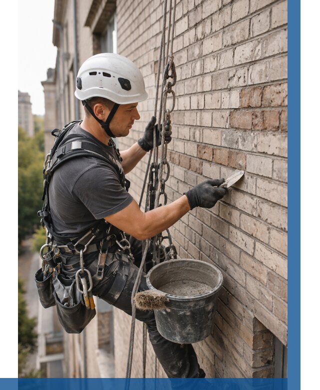 Ремонт кирпичной кладки фасада в Алексеевке от 1822 р. | ВЫСОТНИК-Лкв