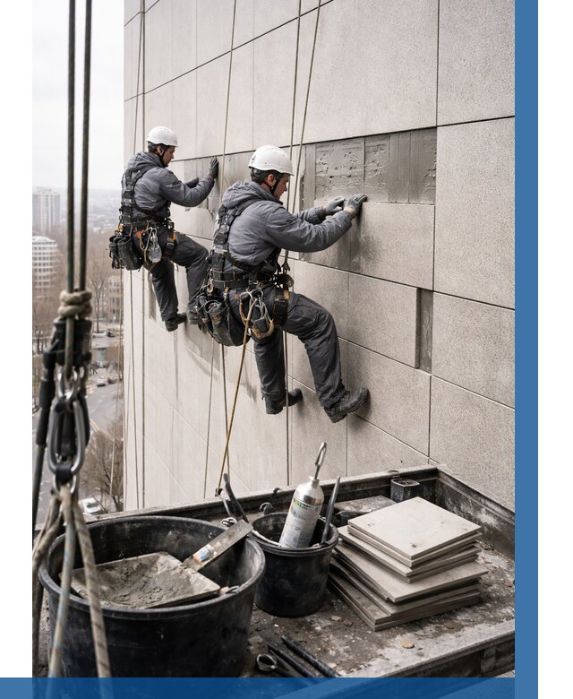 Ремонт фасада из керамогранита в Алексеевке от 2531 р. | ВЫСОТНИК-Лкв