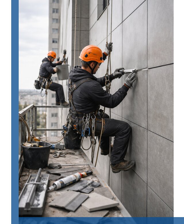 Профессиональный ремонт фасада из керамогранита в Алексеевке