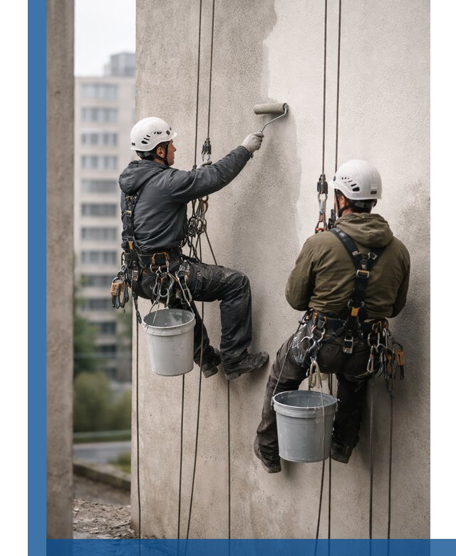 Покраска фасадов высотными альпинистами в Алексеевке с гарантией