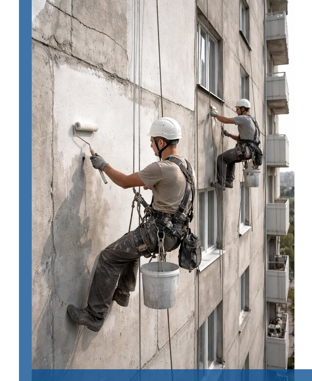 Покраска бетонного фасада в Алексеевке для жилых и промышленных объектов