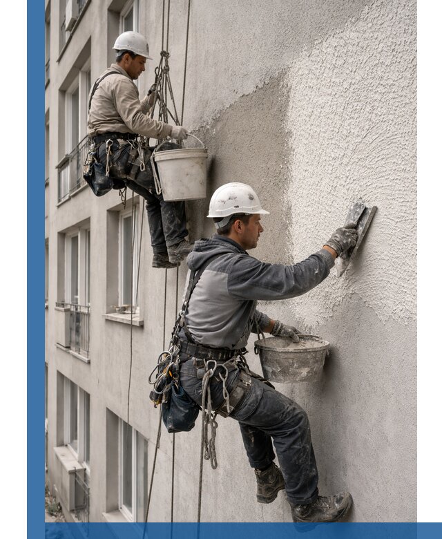 Нанесение декоративной штукатурки короед на фасад в Алексеевке