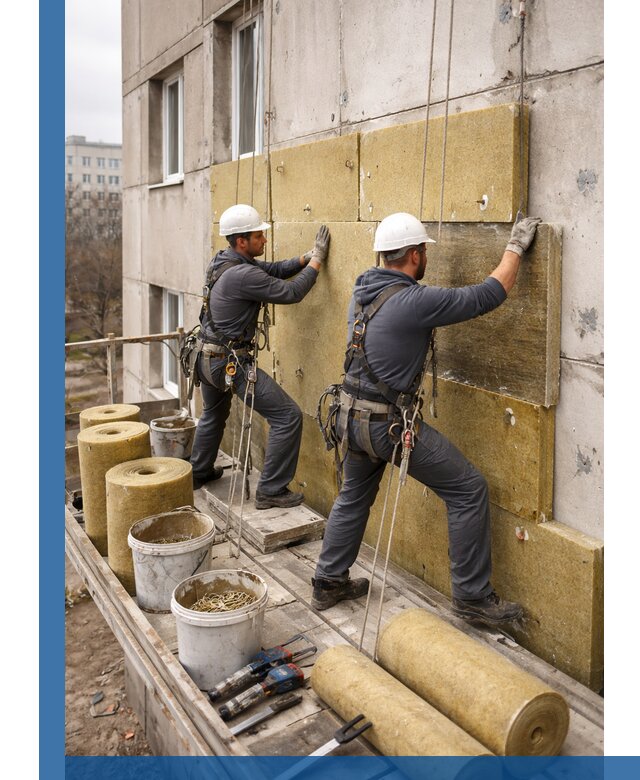 Утепление фасада минватой в Алексеевке под ключ с гарантией