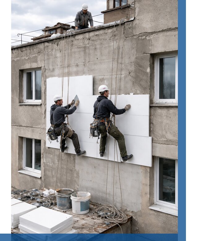 Утепление фасада пенополистиролом в Алексеевке от 1822 р. | ВЫСОТНИК-Лкв