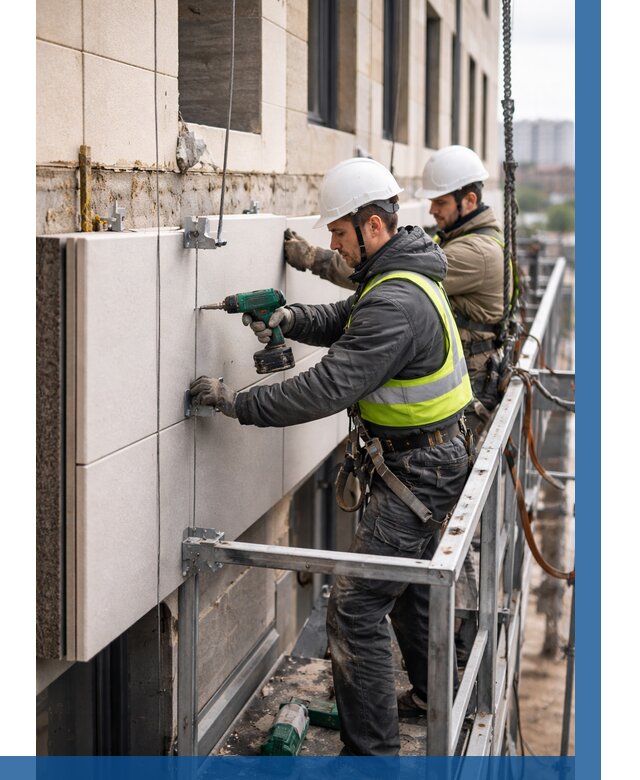 Монтаж фасадных термопанелей в Алексеевке от 1519 р. | ВЫСОТНИК-Лкв