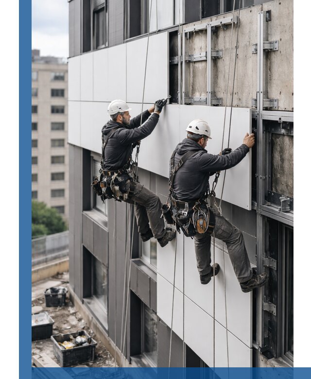 Монтаж композитных панелей фасада в Алексеевке под ключ