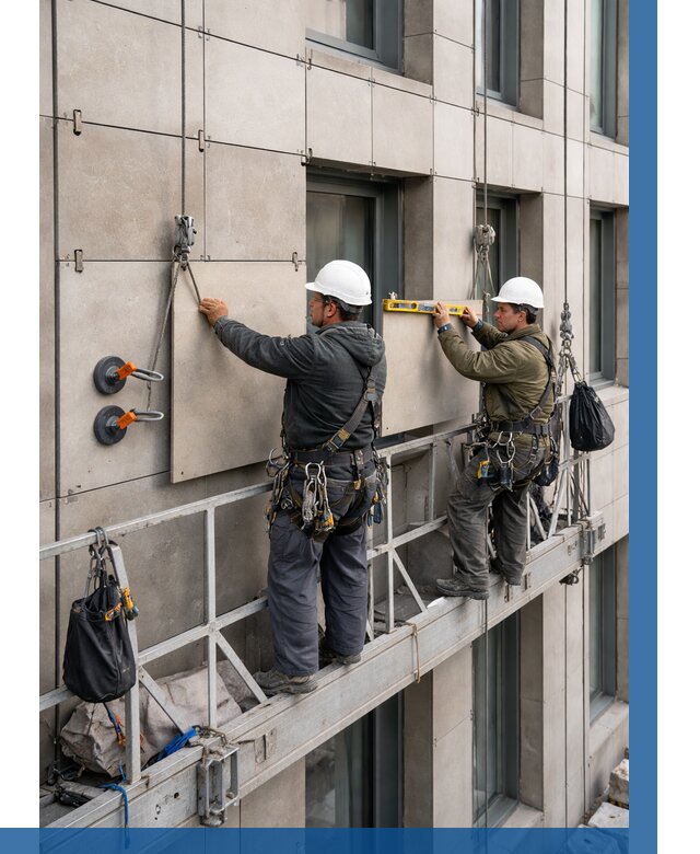 Монтаж керамогранита на фасад в Алексеевке от 2531 р. | ВЫСОТНИК-Лкв