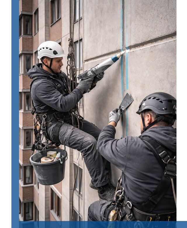 Вторичная герметизация швов фасада и кровли в Алексеевке