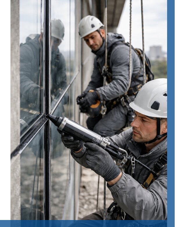 Герметизация витражных швов в Алексеевке от 658 р. | ВЫСОТНИК-Лкв