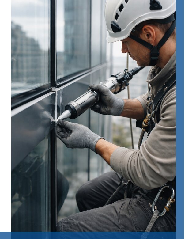 Герметизация стыков витража в Алексеевке от 1215 р. | ВЫСОТНИК-Лкв