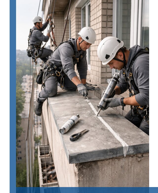 Герметизация балконного козырька в Алексеевке профессионально