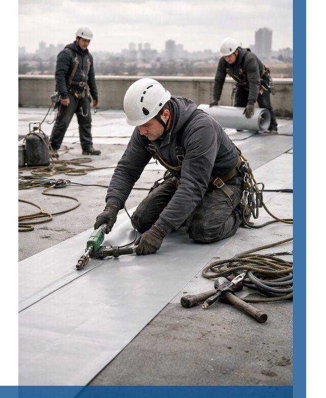 Ремонт мембранной кровли в Алексеевке от 1822 р./м2 | ВЫСОТНИК-Лкв