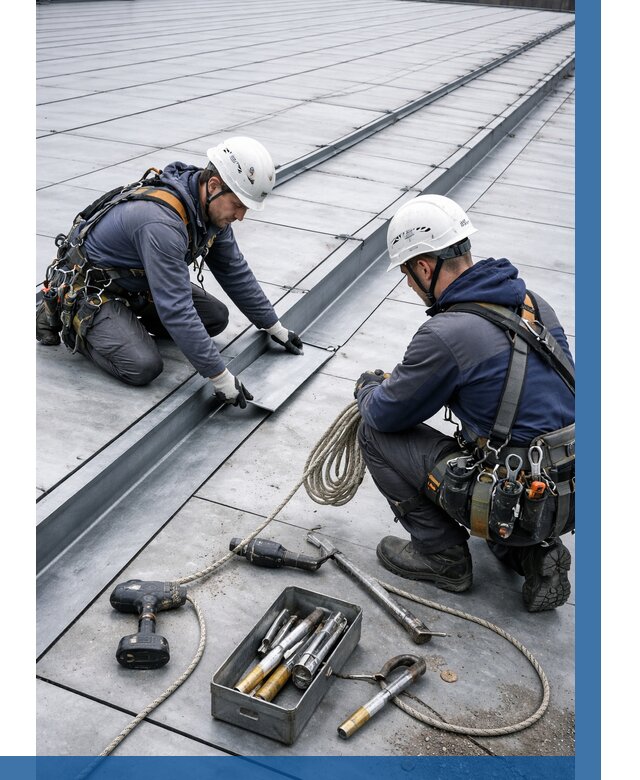 Ремонт фальцевой кровли в Алексеевке от 709 р. | ВЫСОТНИК-Лкв