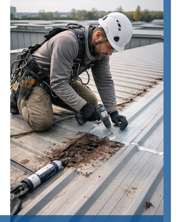 Ремонт профнастила на кровле в Алексеевке от 709 р. | ВЫСОТНИК-Лкв