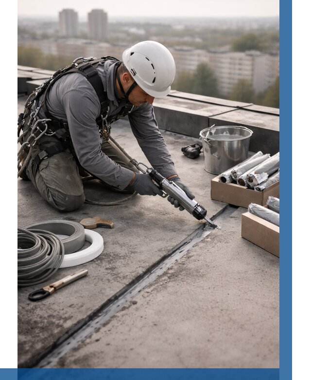 Герметизация швов кровли в Алексеевке от 456 р./м2 | ВЫСОТНИК-Лкв