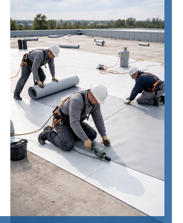 Монтаж мембранной кровли под ключ в Алексеевке от 1215 р. | ВЫСОТНИК-Лкв