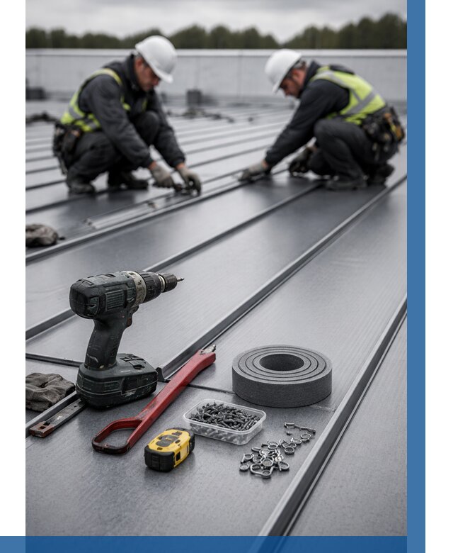 Монтаж фальцевой кровли в Алексеевке от 1822 р. | ВЫСОТНИК-Лкв