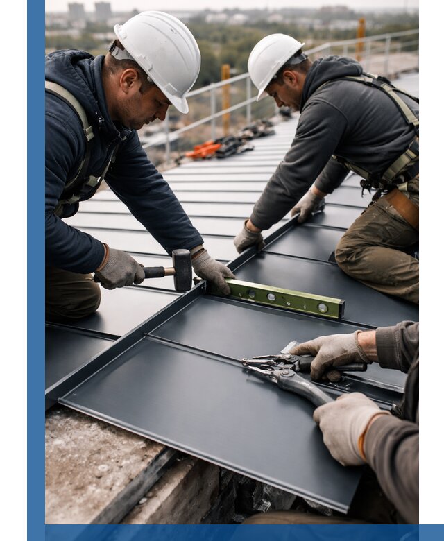 Монтаж фальцевой кровли в Алексеевке для промышленных зданий