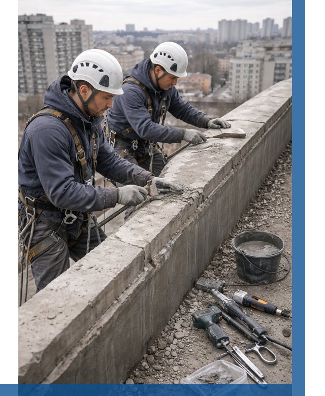 Ремонт парапета на кровле в Алексеевке от 1519 р. | ВЫСОТНИК-Лкв