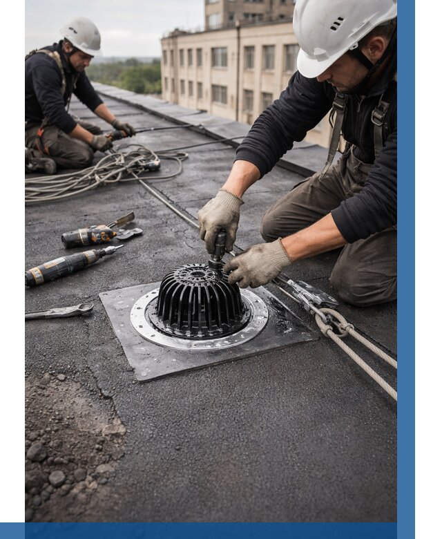 Установка водосточных воронок в Алексеевке цена от 3543 р. | ВЫСОТНИК-Лкв