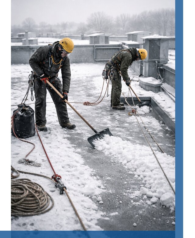 Очистка крыши от снега в Алексеевке от 7593 р. | ВЫСОТНИК-Лкв