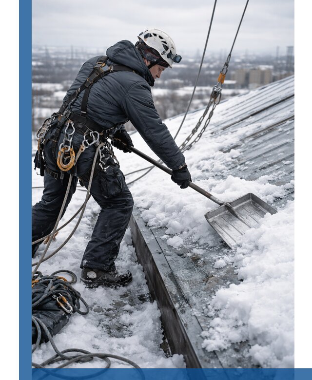 Профессиональная очистка кровли от снега и наледи в Алексеевке