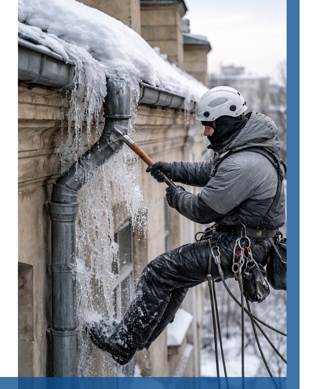 Очистка водостоков от льда в Алексеевке от 3543 р. | ВЫСОТНИК-Лкв