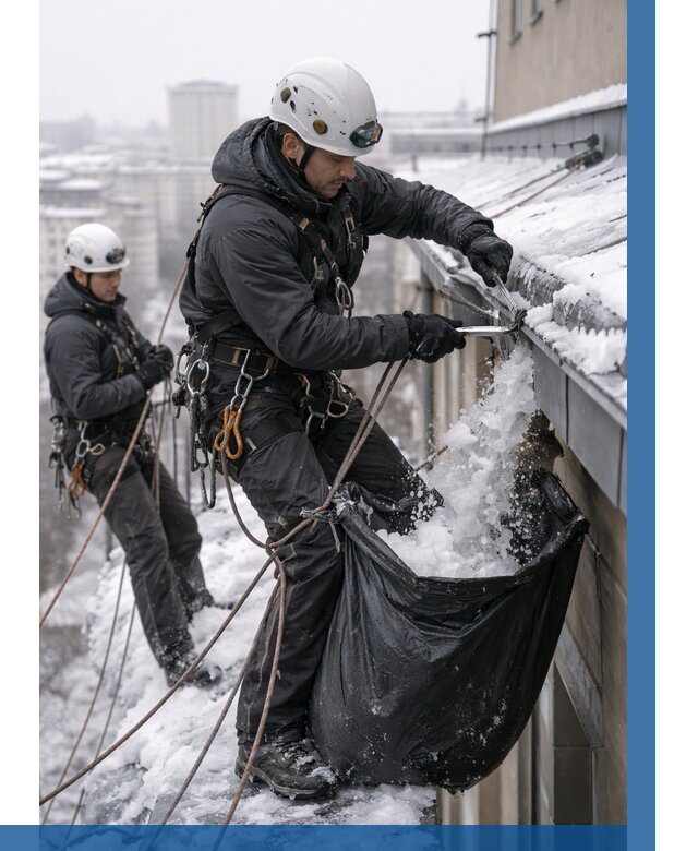 Аварийная очистка крыши в Алексеевке под ключ от 304 р. | ВЫСОТНИК-Лкв