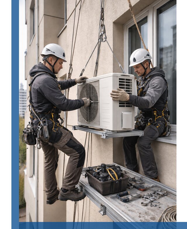 Перенос внешнего блока кондиционера в Алексеевке с монтажом и крепежом