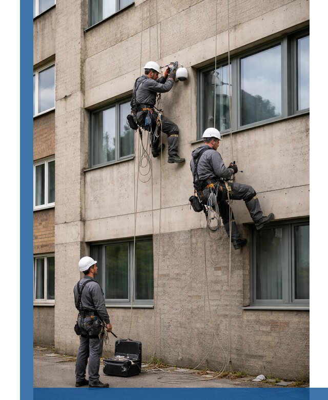 Монтаж фасадных камер видеонаблюдения в Алексеевке под ключ