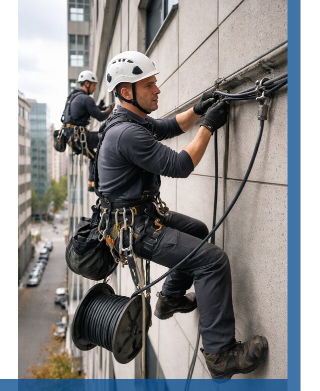 Прокладка кабеля по фасаду в Алексеевке от 354 р. | ВЫСОТНИК-Лкв