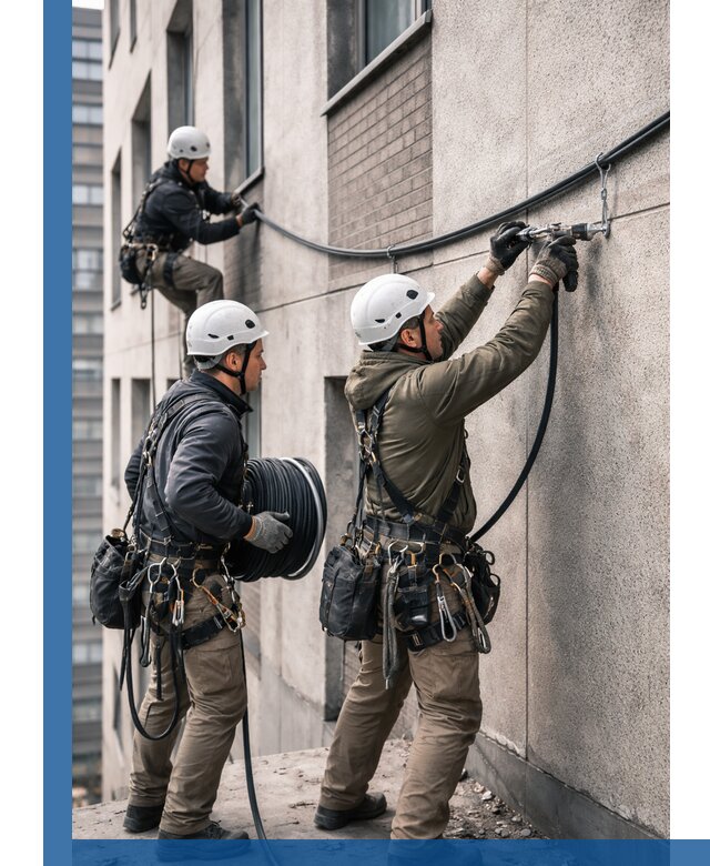 Прокладка кабеля по фасаду в Алексеевке, профессиональный монтаж