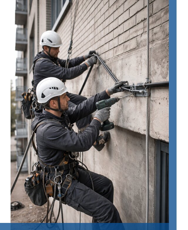 Крепление кабеля на фасаде в Алексеевке от 354 р. | ВЫСОТНИК-Лкв