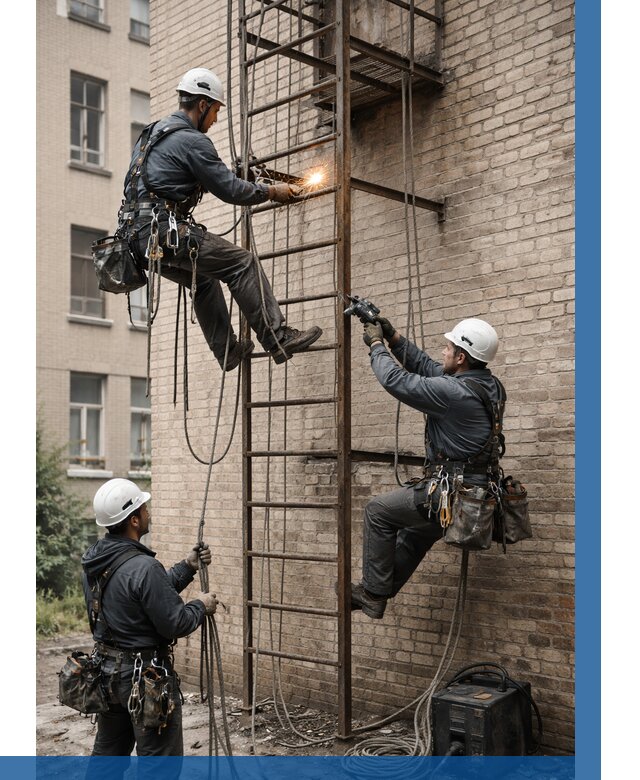 Ремонт пожарной лестницы в Алексеевке от 7593 р. | ВЫСОТНИК-Лкв