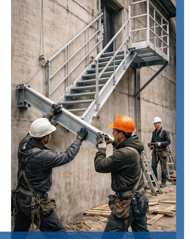 Монтаж металлических лестниц в Алексеевке от 15186 р. | ВЫСОТНИК-Лкв