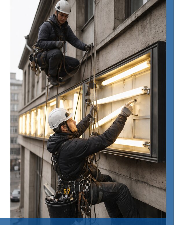 Замена ламп в вывеске в Алексеевке под ключ от 3543 р. | ВЫСОТНИК-Лкв
