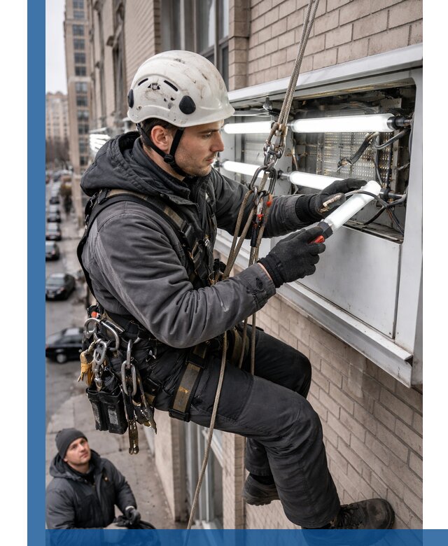 Профессиональная замена ламп в наружной вывеске в Алексеевке