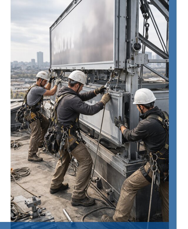 Монтаж крышной рекламной конструкции в Алексеевке от 60744 р.|ВЫСОТНИК-Лкв