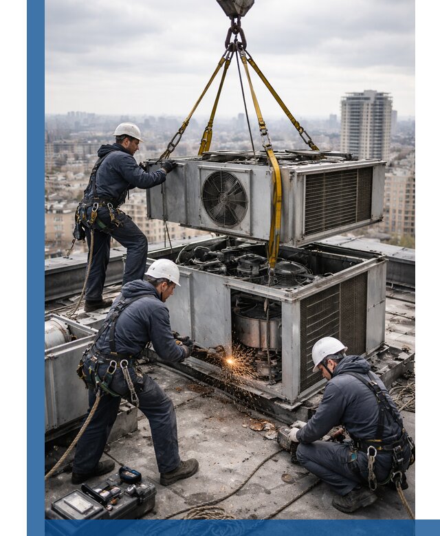 Демонтаж крышной установки в Алексеевке любой сложности