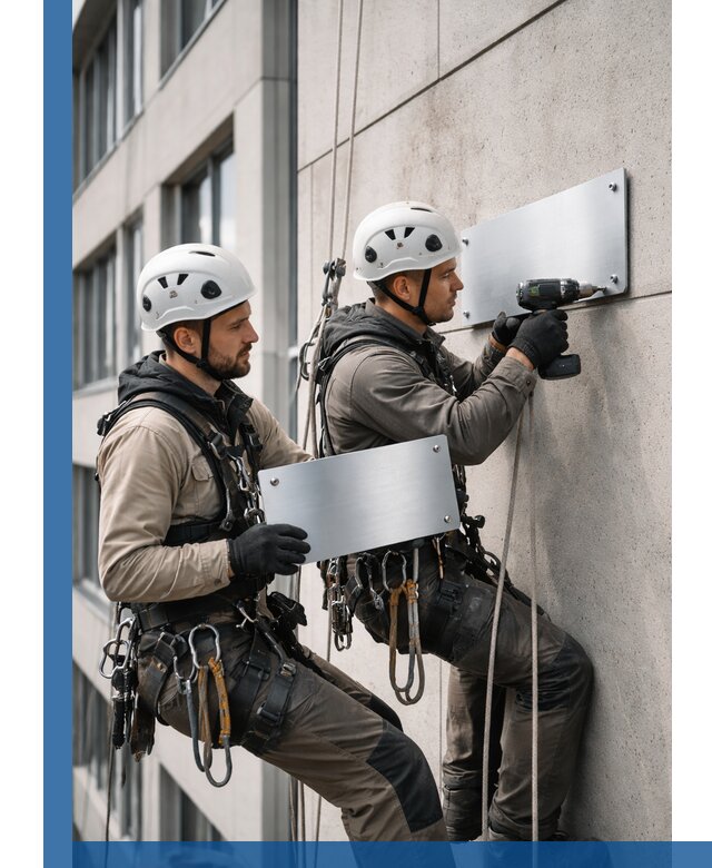 Монтаж табличек и указателей в Алексеевке для зданий и сооружений