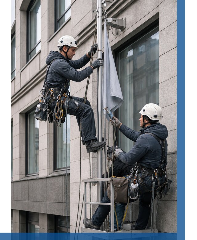 Установка флагов на фасаде в Алексеевке от 4556 р. | ВЫСОТНИК-Лкв