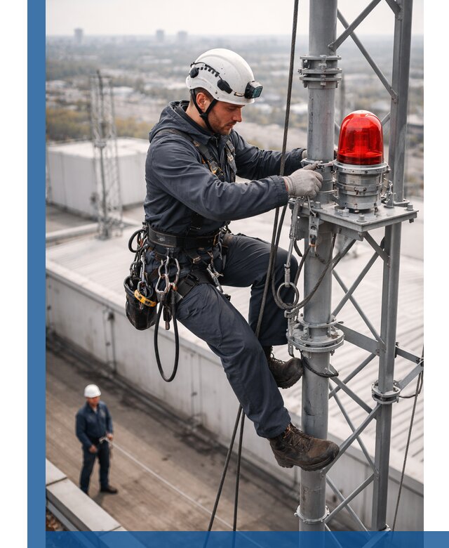 Монтаж заградительных огней и обслуживание объектов в Алексеевке