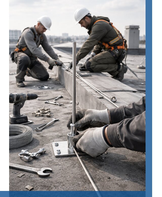 Монтаж молниезащиты на кровле в Алексеевке цена от 25310 р. | ВЫСОТНИК-Лкв