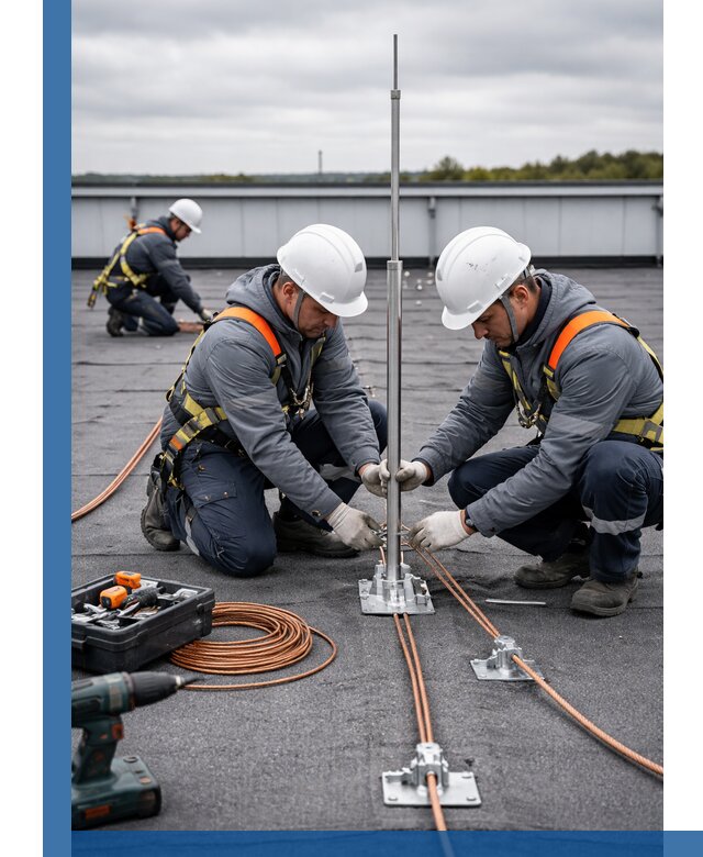 Монтаж молниезащиты на кровле в Алексеевке под ключ с гарантией