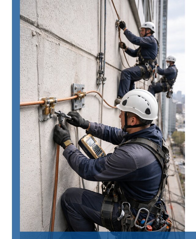 Монтаж системы заземления здания и молниезащиты в Алексеевке